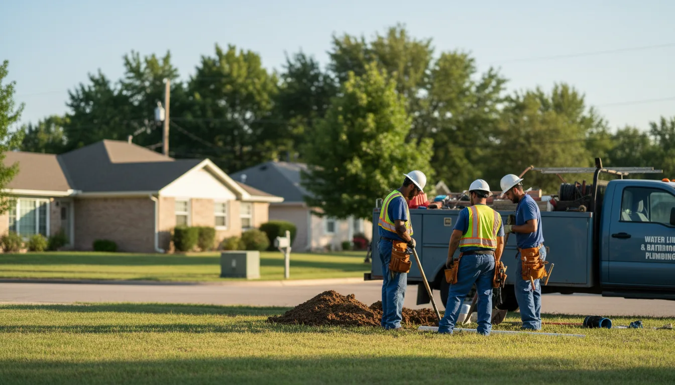 Residential water line and bathroom plumbing service in Belleville, KS